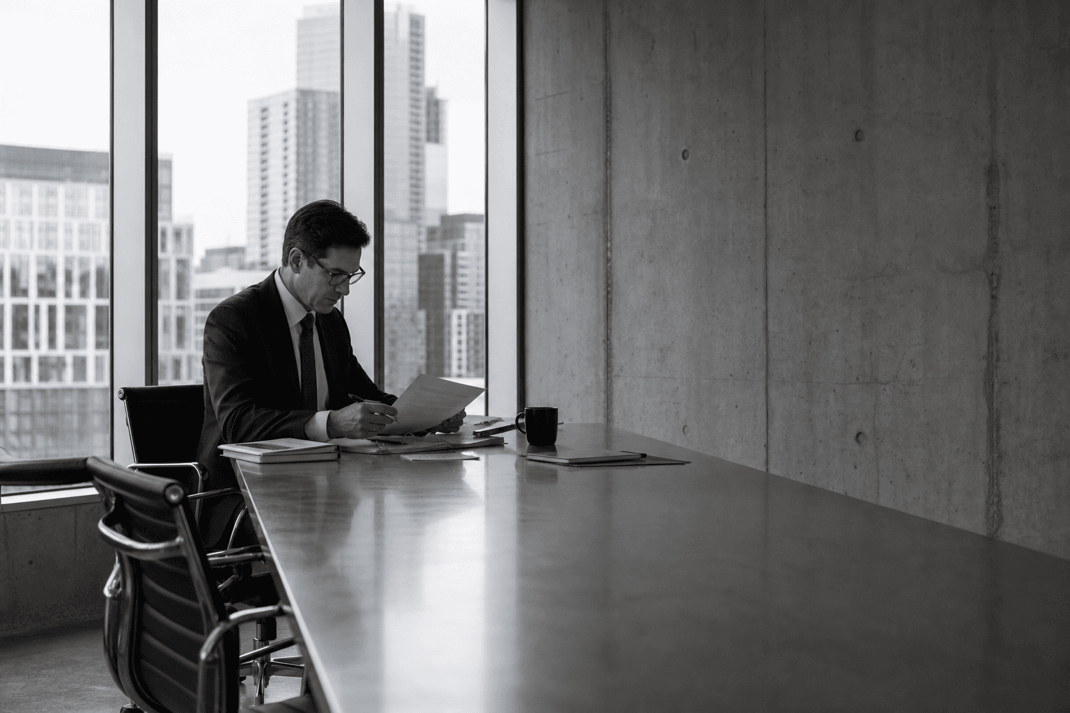 Ontario law firm managing partner reviewing AI governance framework with legal team